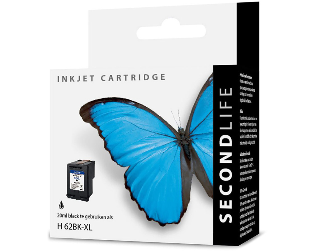 Secondlife Hp 62 Xl Zwart Inktcartridge