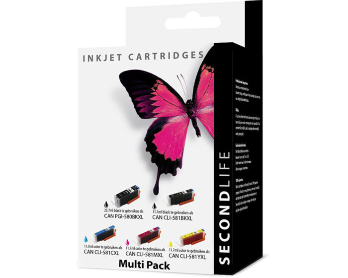 Secondlife Canon Multipack 580 581 Series Zwart Inktcartridge